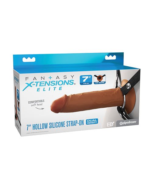 product image, Fantasy X-Tensions Elite 7" Silicone Hollow Strap-on - Brown