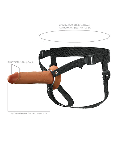 image of product,Fantasy X-Tensions Elite 7" Silicone Hollow Strap-on - Brown