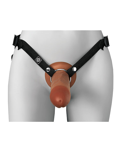 image of product,Fantasy X-Tensions Elite 8" Silicone Hollow Strap-on w/Harness - Brown