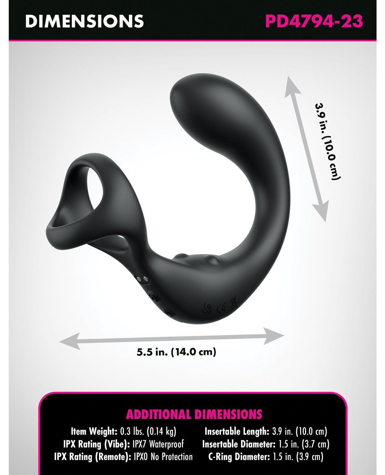 image of product,Anal Fantasy Elite Ass-Gasm Taint-Alizer P-Spot Vibrator - Black