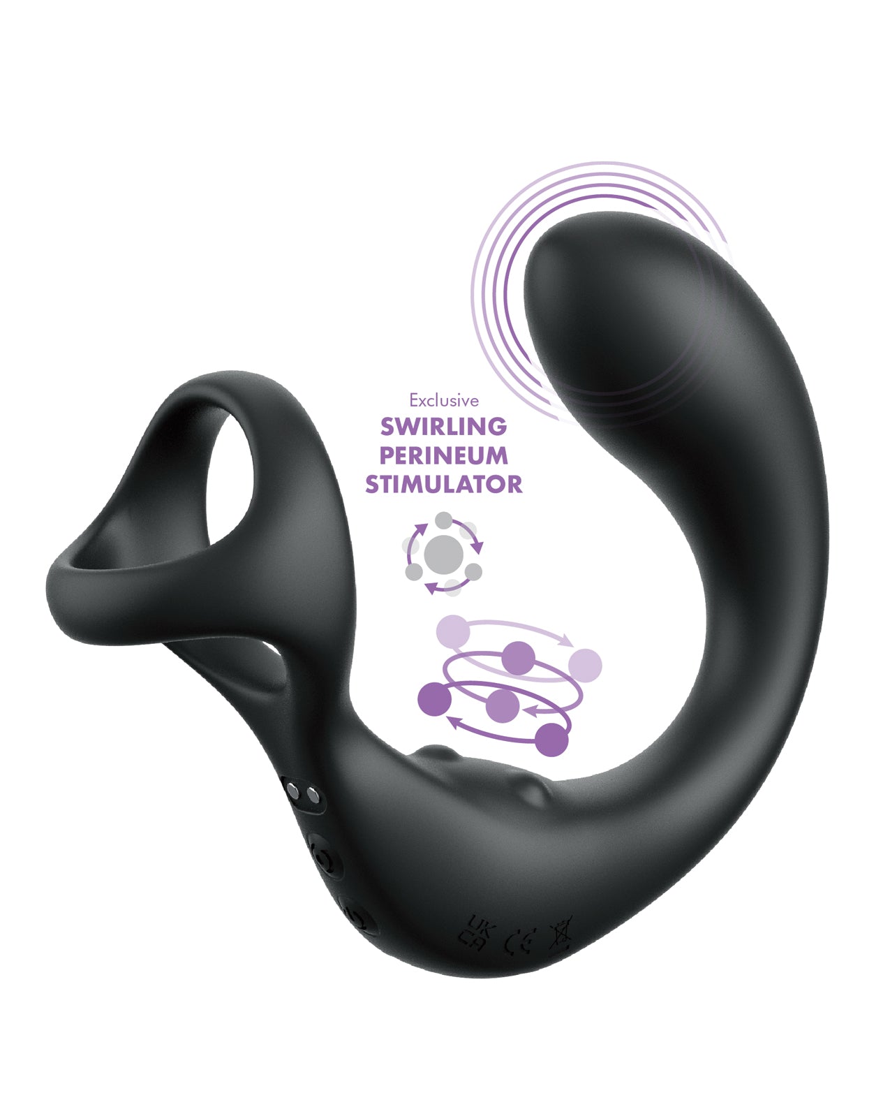 image of product,Anal Fantasy Elite Ass-Gasm Taint-Alizer P-Spot Vibrator - Black