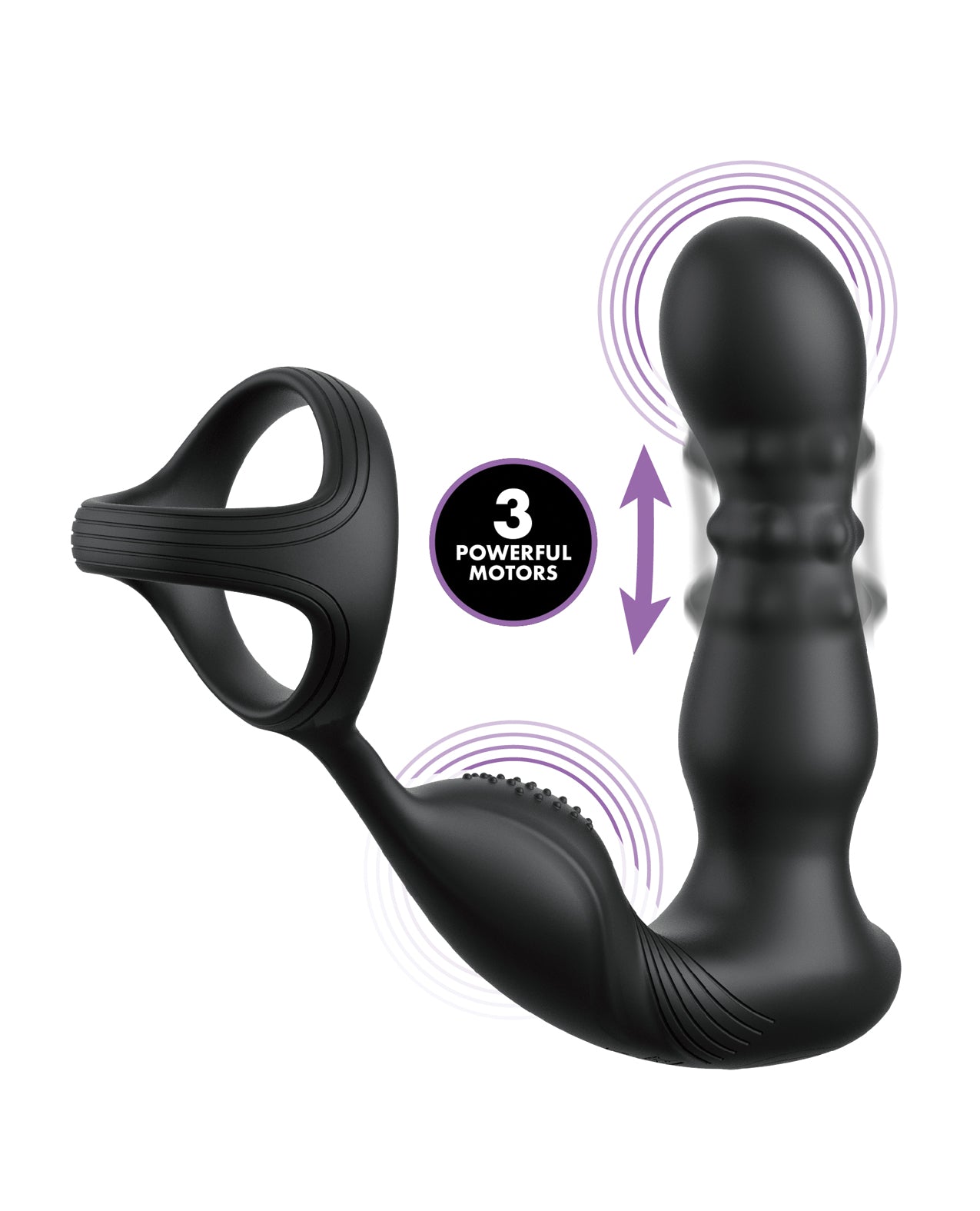 image of product,Anal Fantasy Elite Ass-Gasm Slide & Glide P-Spot Stimulator - Black