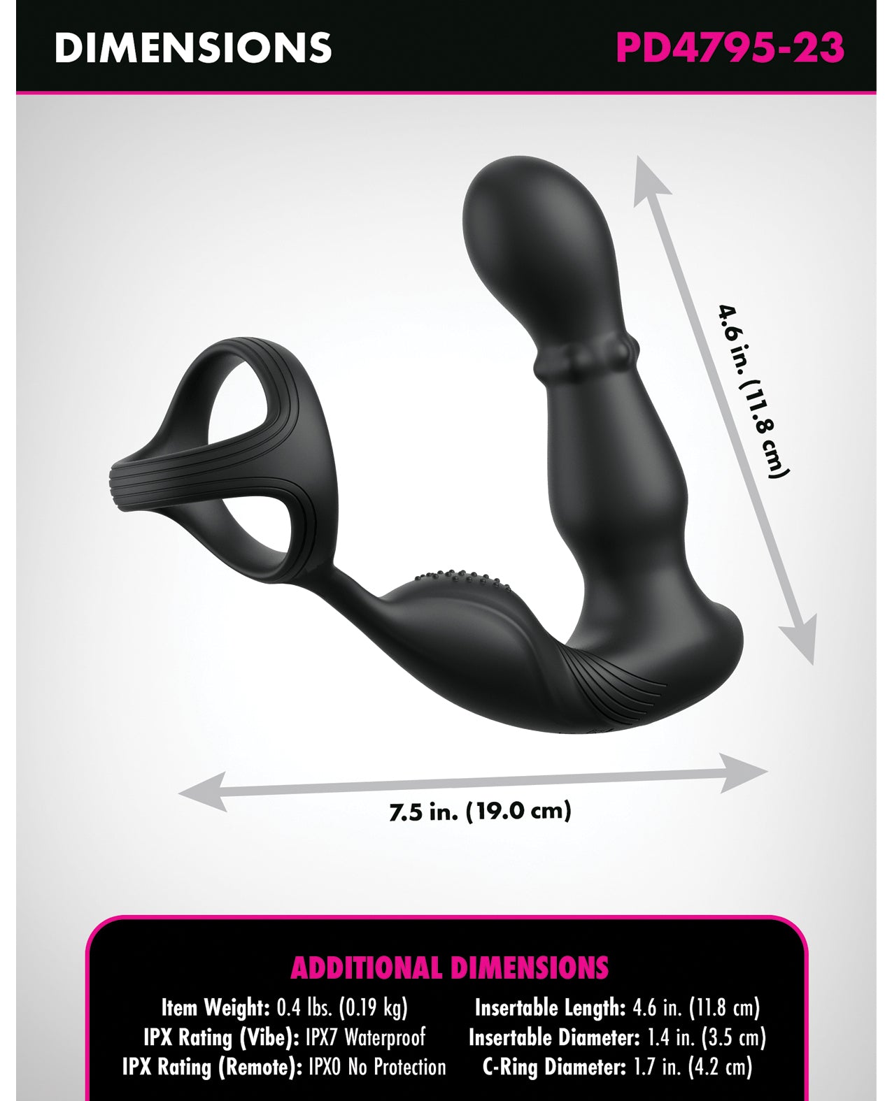 image of product,Anal Fantasy Elite Ass-Gasm Slide & Glide P-Spot Stimulator - Black