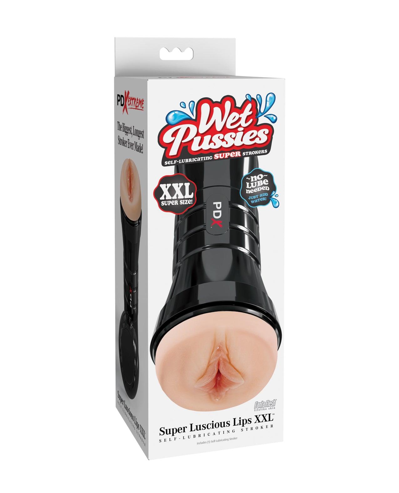 product image, PDX Extreme Wet Pussies Super Luscious Lips XXL Stroker - Light