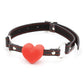 Plesur Heart Ball Gag w/Red Hearts - Black