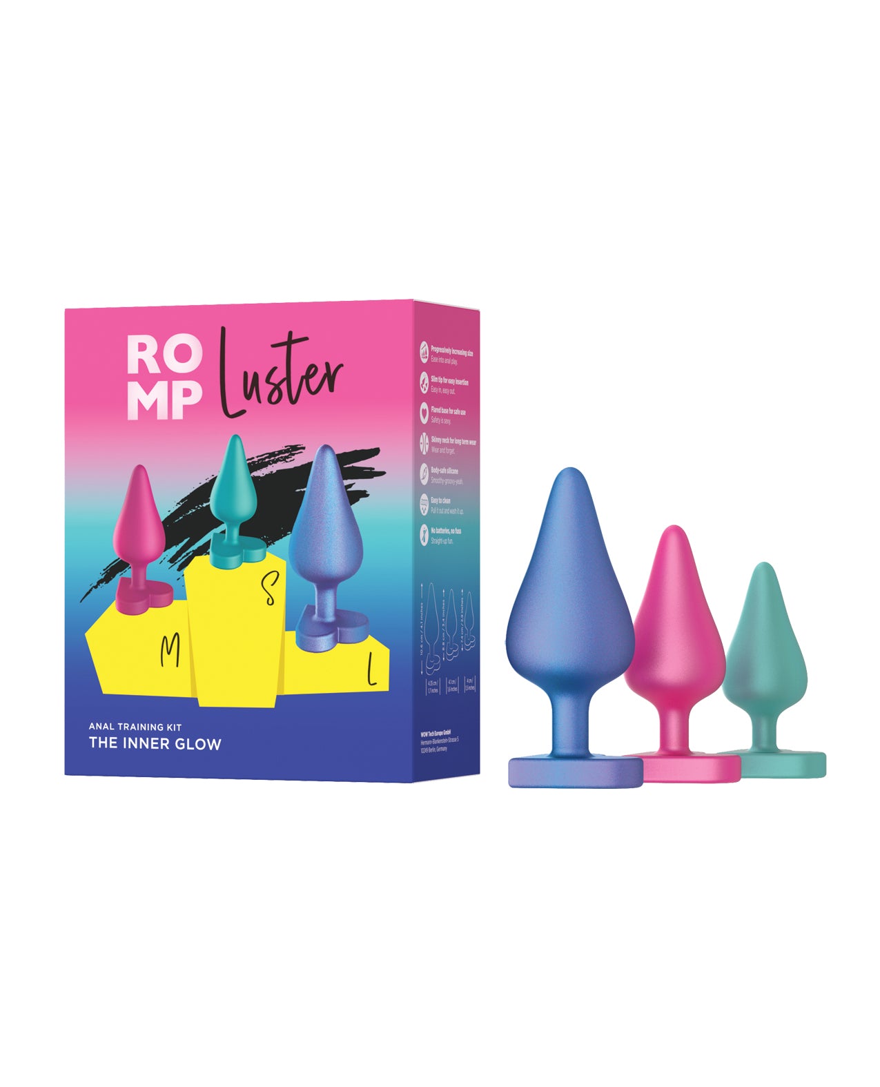 product image, ROMP Luster Butt Plug Kit - Multi Color