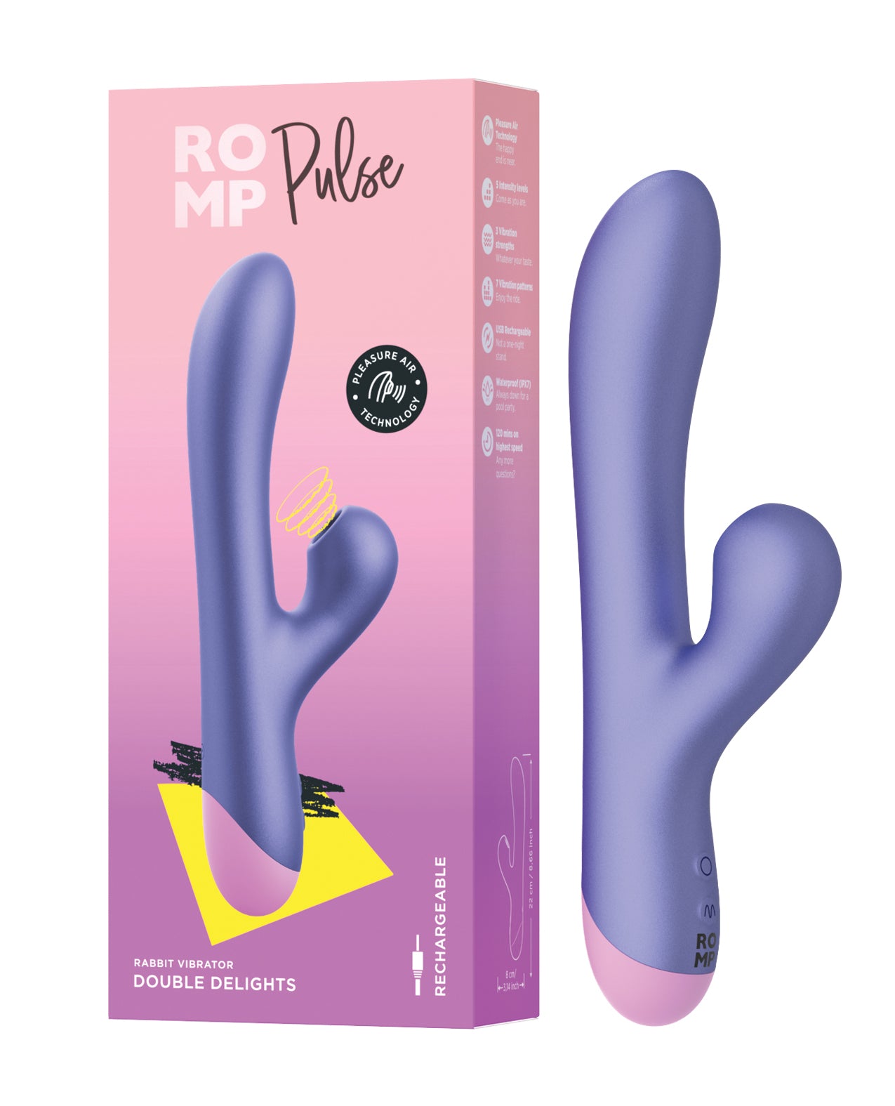 product image, ROMP Pulse Air Pulse Rabbit - Purple 3D