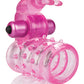 Basic Essentials Stretchy Vibrating Bunny Enhancer - Pink