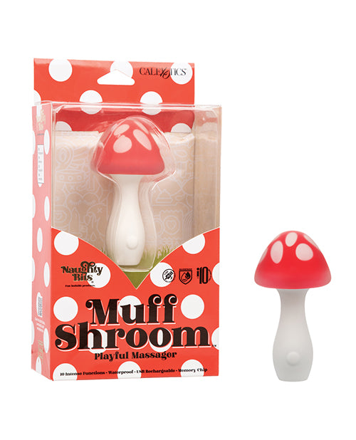 product image, Naughty Bites Muff Shroom Playful Massager - Red/White