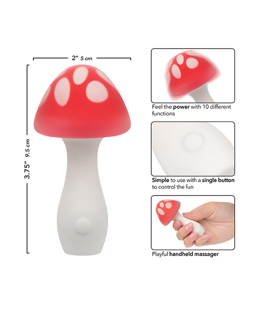 image of product,Naughty Bites Muff Shroom Playful Massager - Red/White