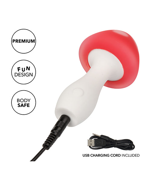 image of product,Naughty Bites Muff Shroom Playful Massager - Red/White