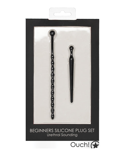 product image, Shots Ouch Urethral Sounding Beginners Silicone Plug Set - Black