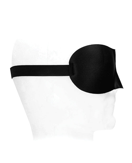 product image,Shots Ouch Black & White Satin Curvy Eye Mask w/Elastic Straps - Black