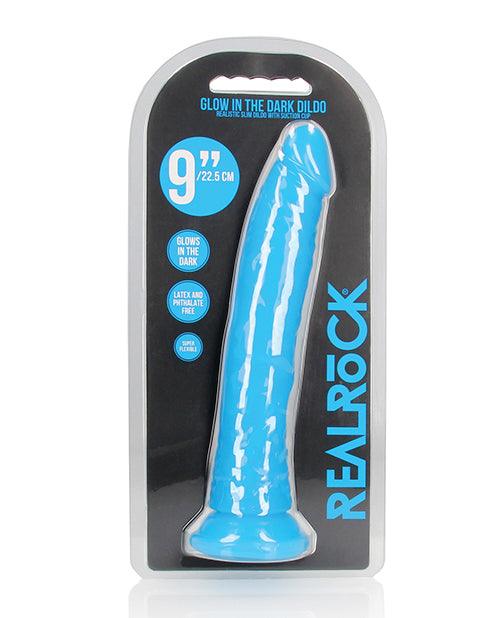 image of product,Shots Realrock Slim Dildo Glow In The Dark