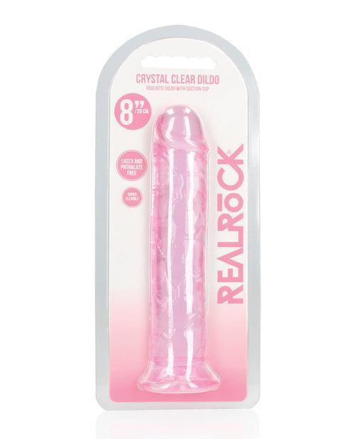 image of product,Shots Realrock Crystal Clear Straight Dildo W/suction Cup