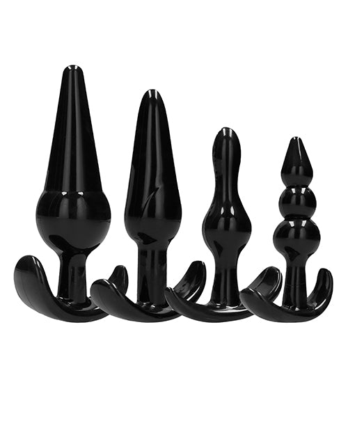 image of product,Shots Sono No. 8 Butt Plug - Black Set of 4