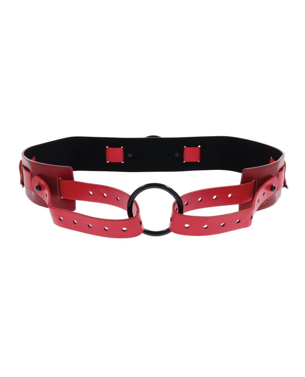 image of product,Sex & Mischief Ex's & Oh's Bound & Belted - Red/Black