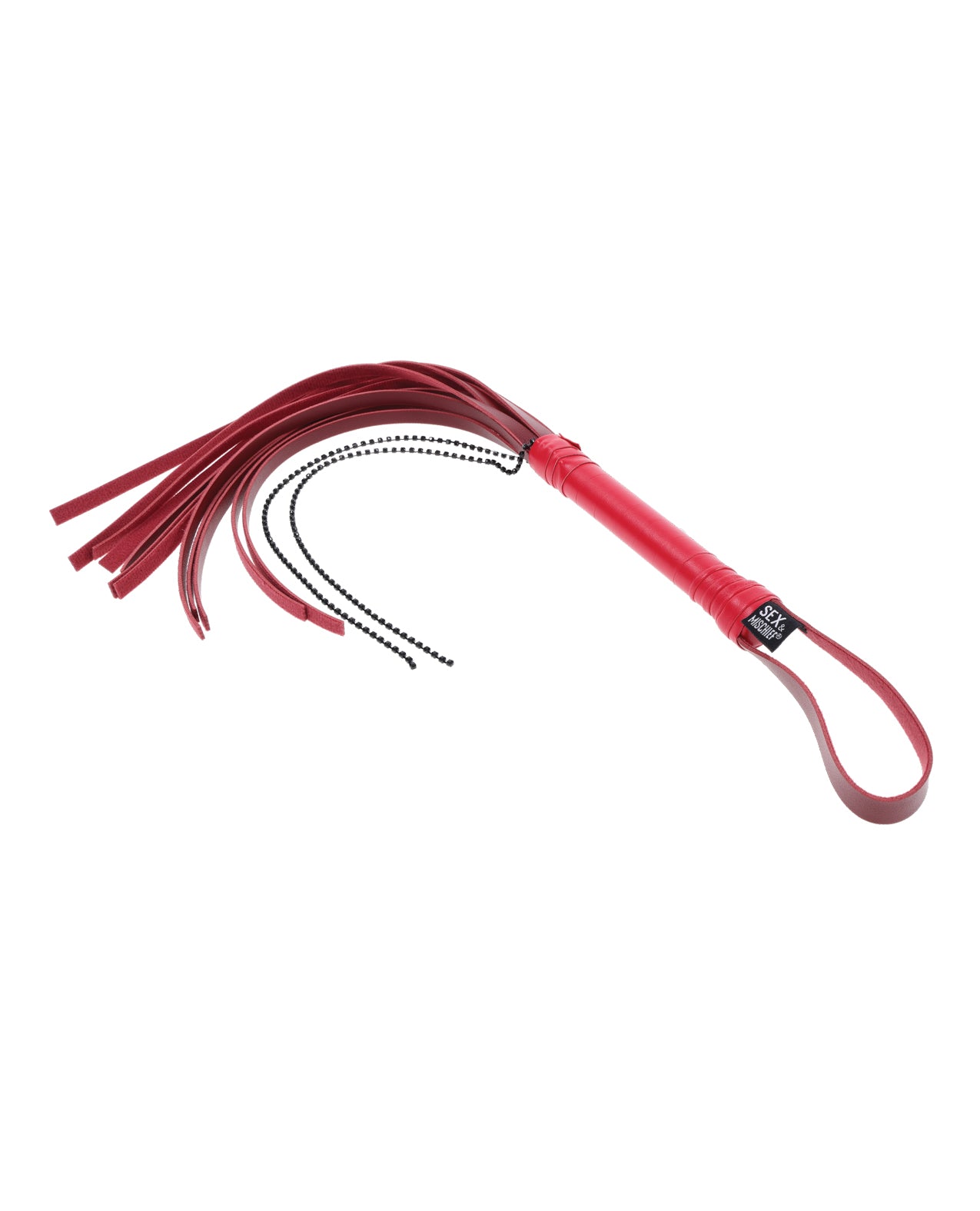 image of product,Sex & Mischief Ex's & Oh's Crystal Flogger - Red