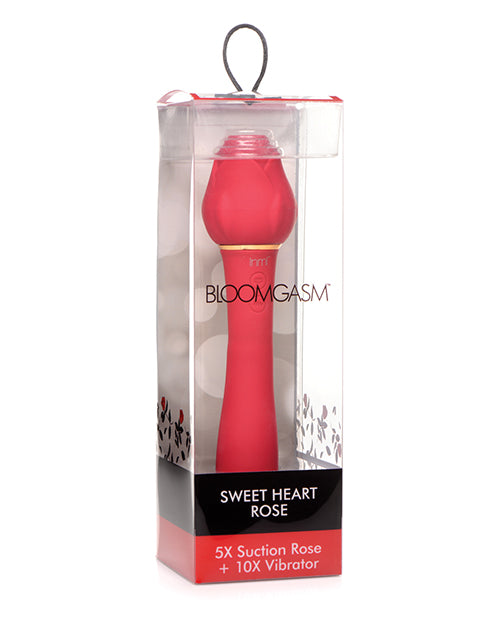 product image, NO ETA Inmi Bloomgasm Sweet Heart Rose 5X Suction & 10X Vibrator - Red