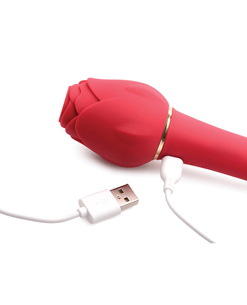 image of product,NO ETA Inmi Bloomgasm Sweet Heart Rose 5X Suction & 10X Vibrator - Red