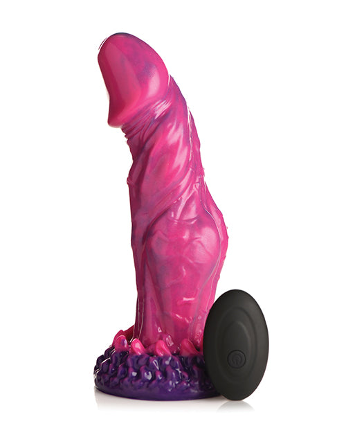 image of product,Creature Cocks Xenox Vibrating Silicone Dildo w/Remote - Pink/Purple