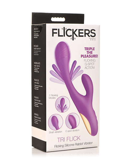 product image, Inmi Tri-Flick Flicking Rabbit Vibrator - Purple