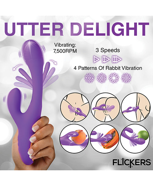 image of product,Inmi Tri-Flick Flicking Rabbit Vibrator - Purple