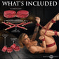 Master Series Crimson Captive Thigh, Wrist, Ankle Hog Tie Restraints - Red