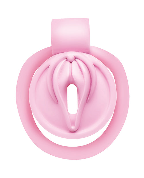 image of product,Master Series Pussification Vulva Locking Chastity Cage - Pink