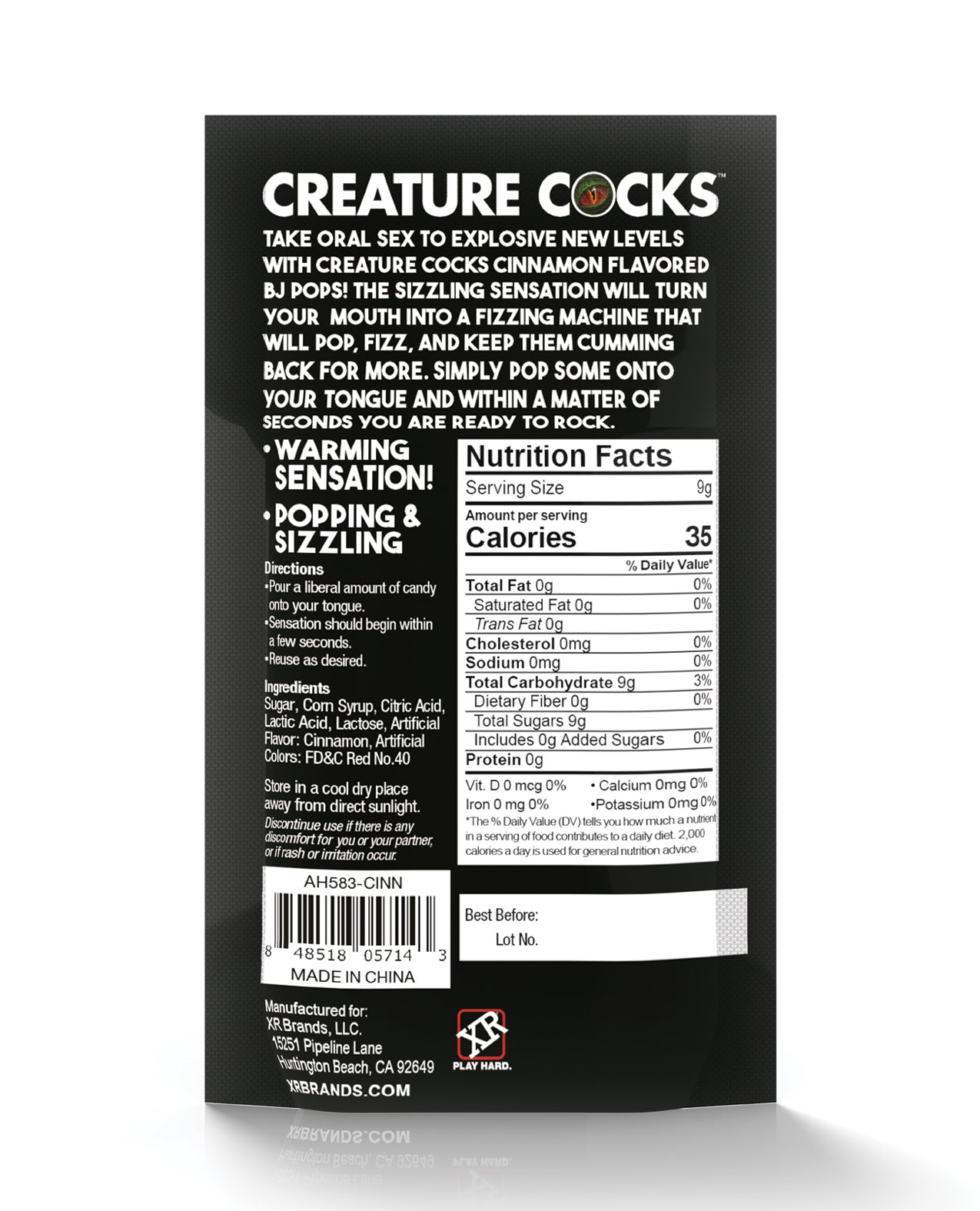 image of product,Creature Cocks CC Bj Pops! - Warming Cinnamon