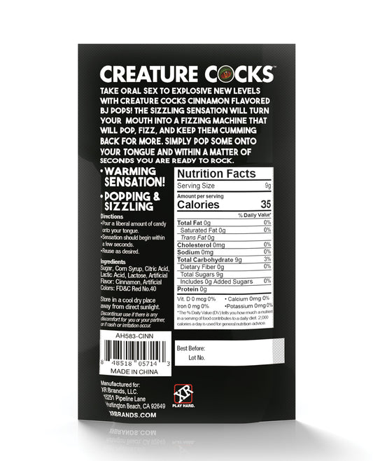 product image,Creature Cocks CC Bj Pops! - Warming Cinnamon