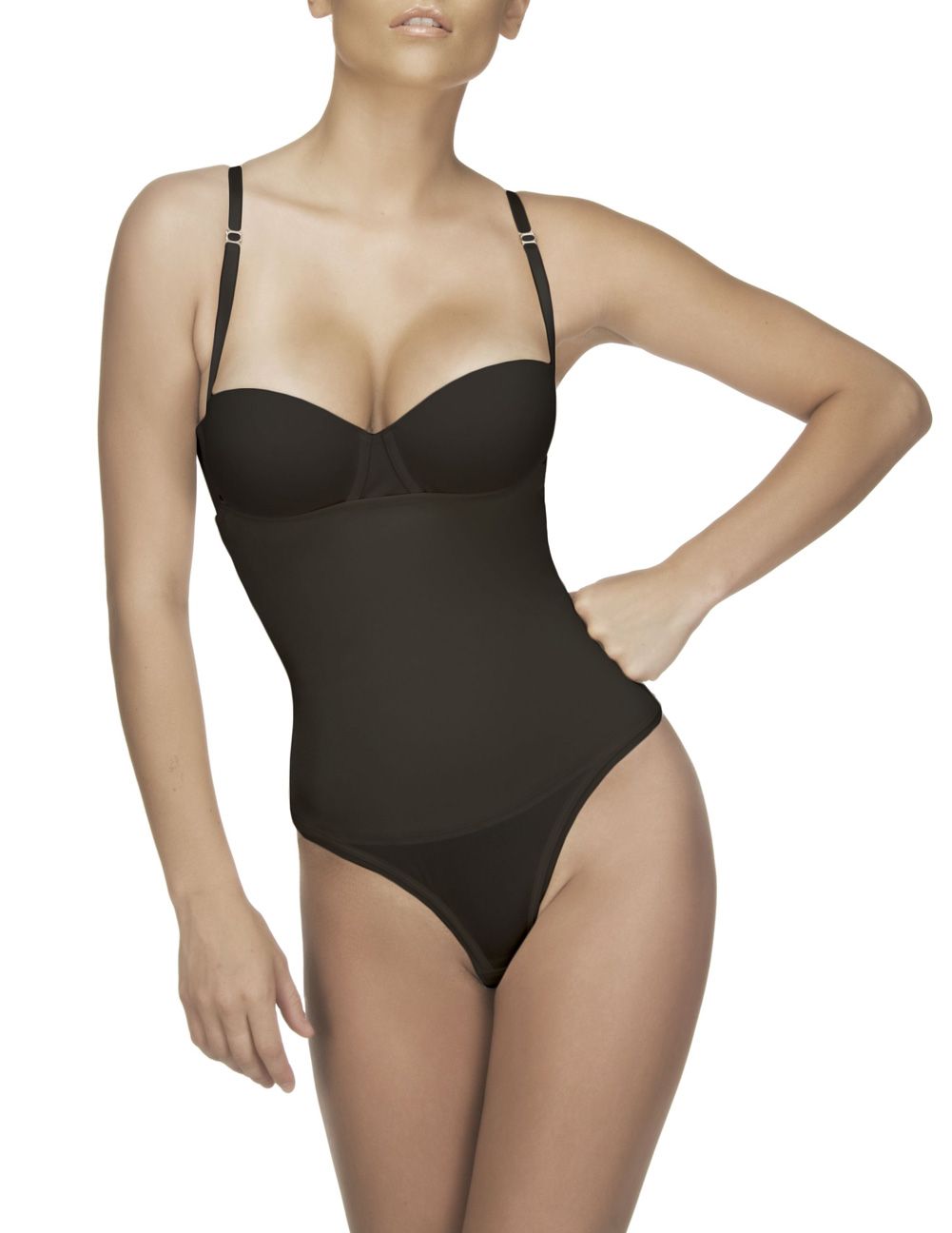 image of product,Nadine Strapless Bodysuit in Thong