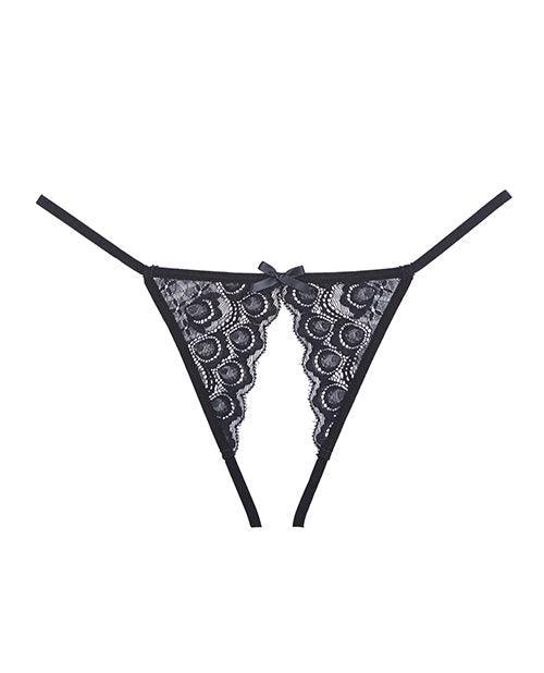 image of product,Adore Luv Web Strappy Open Front Panty Black O/S - SEXYEONE