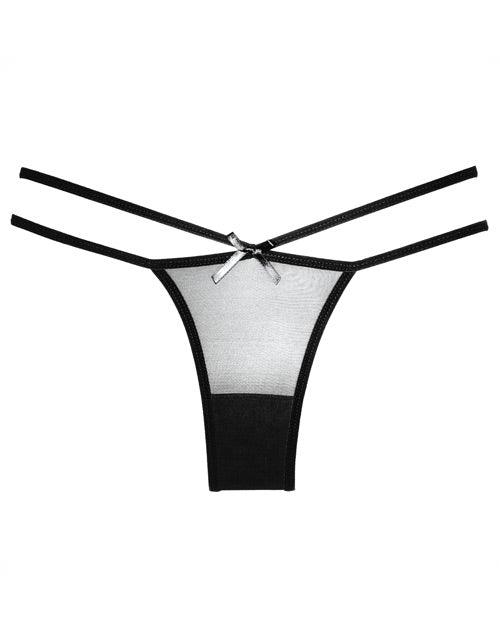 image of product,Adore Sheer Naughty Vanilla Panty Black O/s - SEXYEONE
