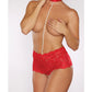 Allure Posh & Spicey Crotchless Panty w/Choker & Pearls - O/S - SEXYEONE