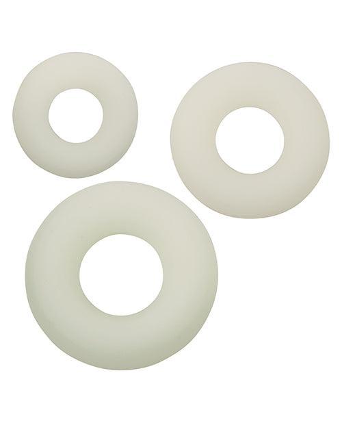 image of product,Alpha Liquid Silicone Glow in the Dark Cock Ring - Set of 3 - SEXYEONE