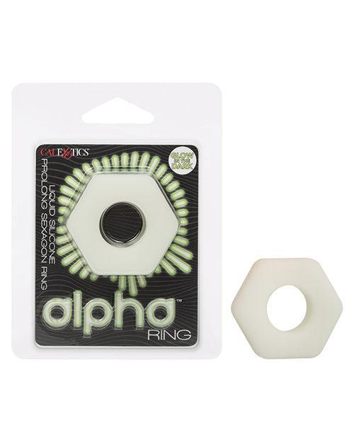 image of product,Alpha Liquid Silicone Glow in the Dark Prolong Cock Ring - SEXYEONE