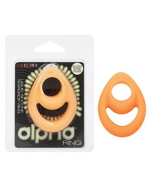 product image, Alpha Liquid Silicone Glow in the Dark Teardrop Cock Ring - SEXYEONE