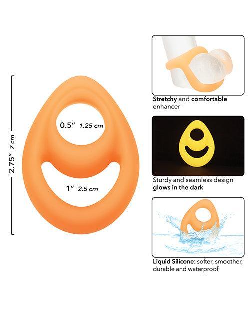 image of product,Alpha Liquid Silicone Glow in the Dark Teardrop Cock Ring - SEXYEONE