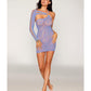 Asymmetrical One Shoulder Seamless Lace Chemise - Lavender O/S - SEXYEONE