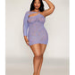 Asymmetrical One Shoulder Seamless Lace Chemise - Lavender QN - SEXYEONE