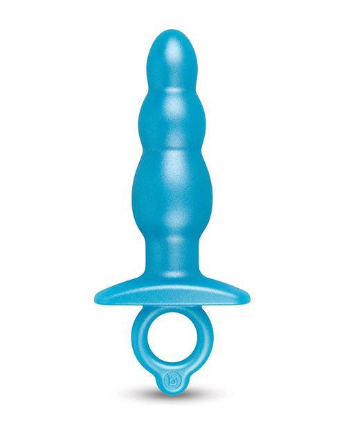 image of product,B-Vibe Butties Bounce Beaded Tapered Plug - Blue - SEXYEONE