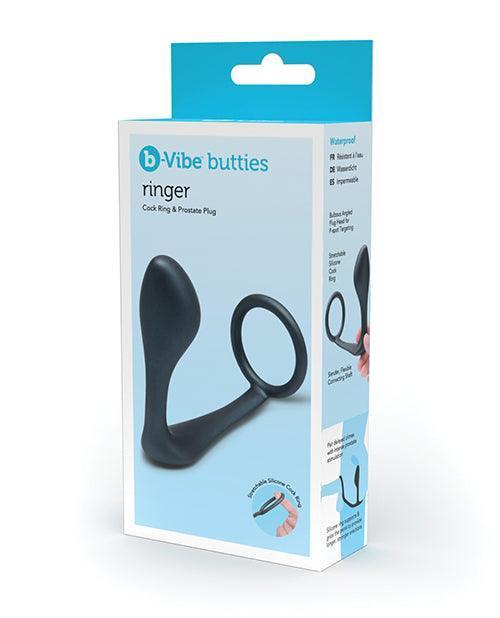 product image, B-Vibe Butties Ringer Cock Ring & Prostate Plug - Black - SEXYEONE