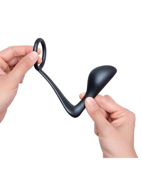 image of product,B-Vibe Butties Ringer Cock Ring & Prostate Plug - Black - SEXYEONE