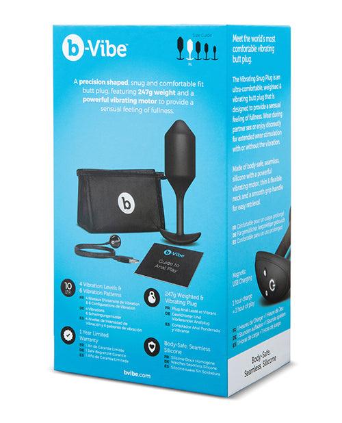 image of product,B-vibe Vibrating Weighted Snug Plug Xl - 247 G Black - SEXYEONE