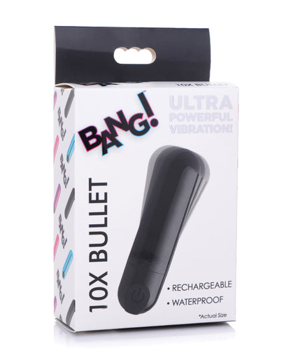 Bang! 10X Rechargeable Vibrating Metallic Bullet - SEXYEONE