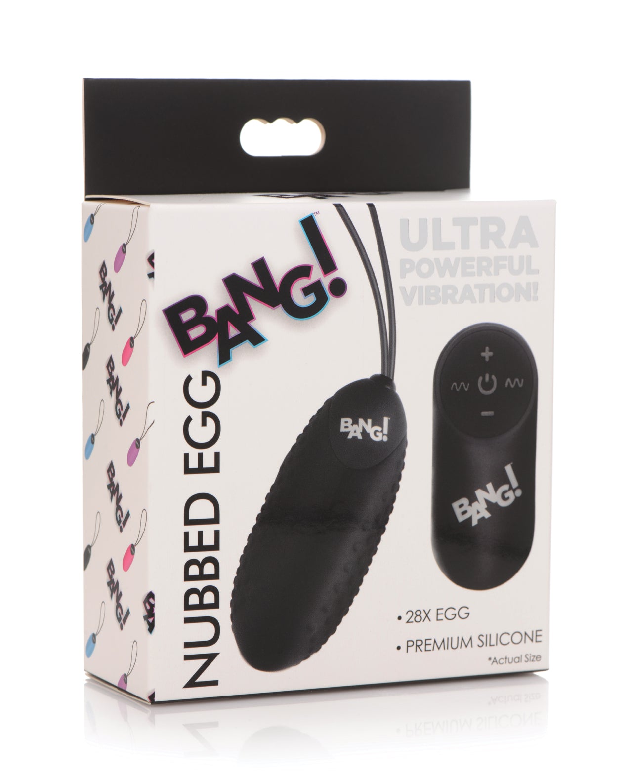 product image, Bang! 28X Nubbed Silicone Egg w/Remote Control - Black - SEXYEONE