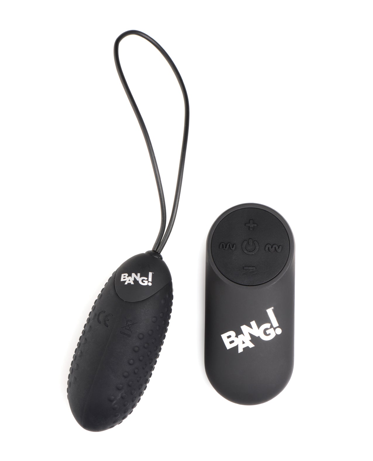 Bang! 28X Nubbed Silicone Egg w/Remote Control - Black - SEXYEONE