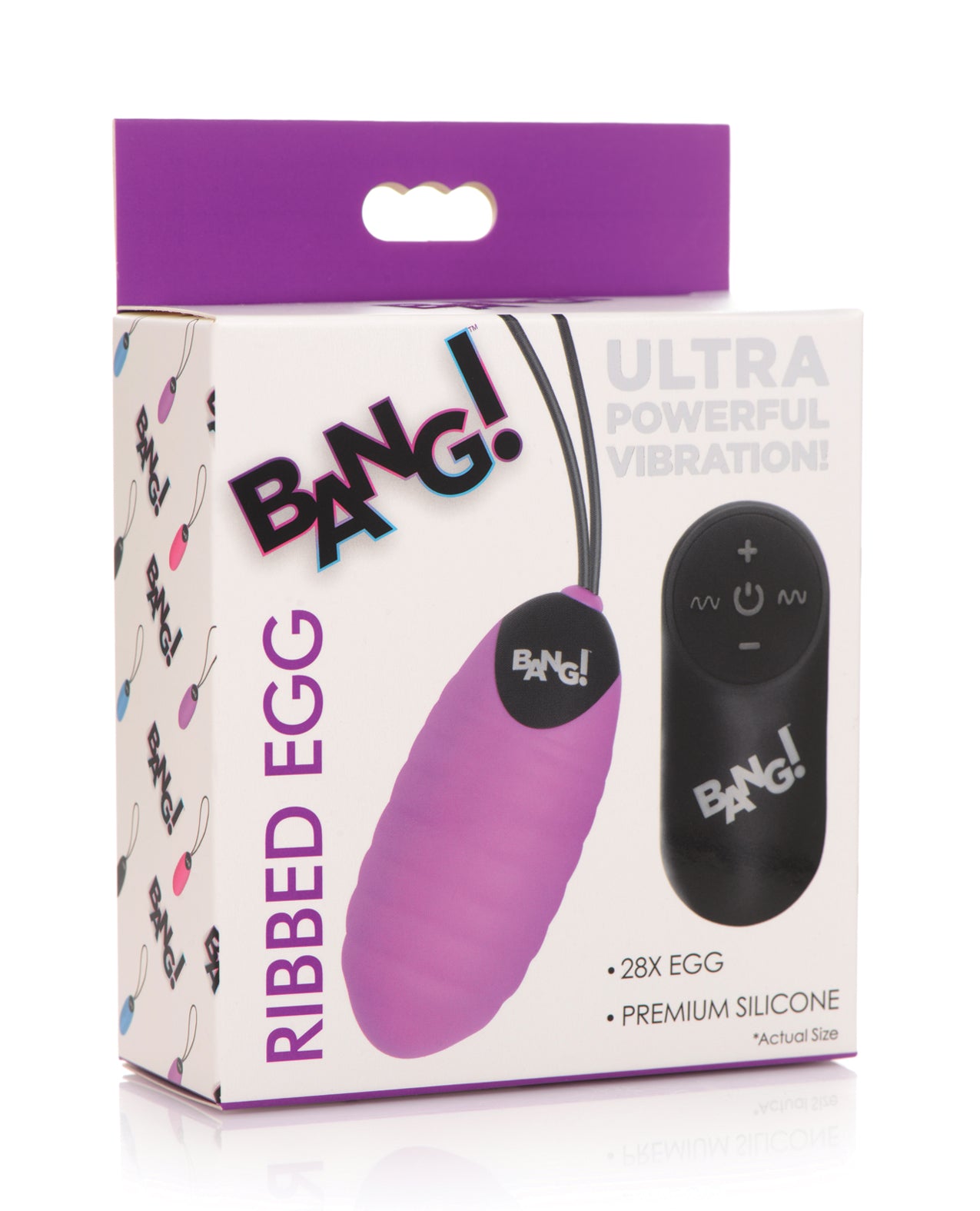 product image, Bang! 28X Ribbed Silicone Egg w/Remote Control - Purple - SEXYEONE