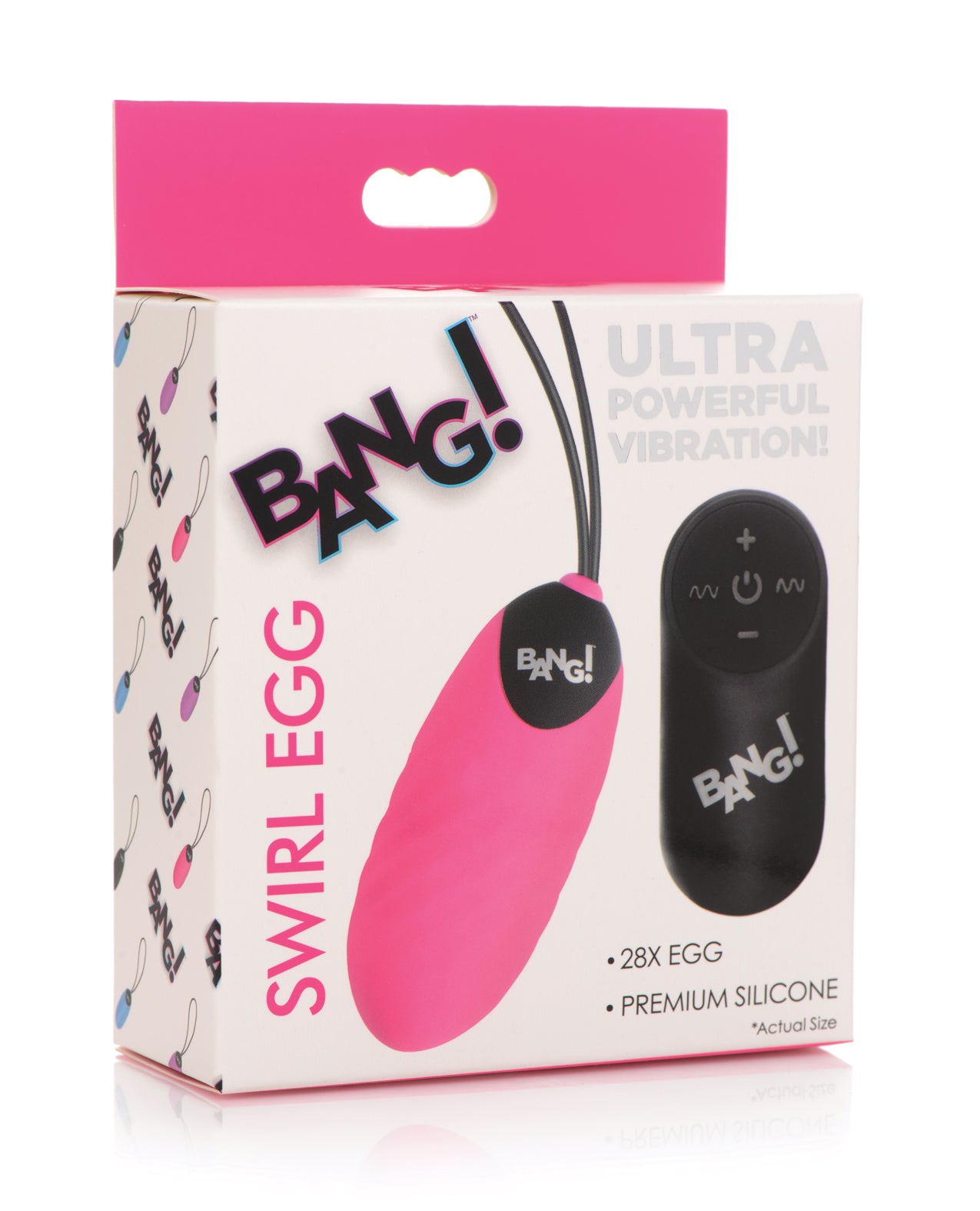 product image, Bang! 28X Swirl Silicone Egg w/Remote Control - Pink - SEXYEONE